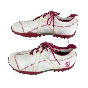 FJ FootJoy M Project Golf Shoes Women's 9.5 White Pink Spikeless Sneakers 95615
